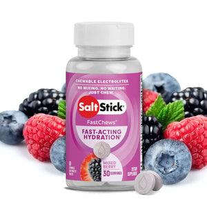 SaltStick Electrolyte Tablets Bottle (60 tabs) / Mixed Berry Fastchews Chewable Electrolyte Tablets 03-5060