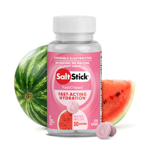 SaltStick Electrolyte Tablets Bottle (60 tabs) / Watermelon Fastchews Chewable Electrolyte Tablets 03-3060