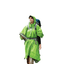 Sea to Summit Nylon Tarp Poncho in Green worn over a hiking pack with the hip belt fastened outside
