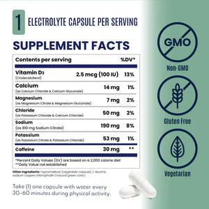 SaltStick Electrolyte Tablets Race Ready Caps Plus (Caffeine)