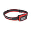 Black Diamond Spot 400 headlamp in Octane red with its grey and red headband, three-quarter view