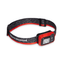 Black Diamond Astro 300 headlamp in Octane red on a grey and red band, three-quarter view