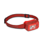 Black Diamond Storm 500-R headlamp in Octane red with headband, three-quarter view