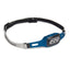 Black Diamond Deploy 325 headlamp in Creek Blue on its band, three-quarter view