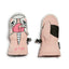 Pair of XTM Kids Puppet snow mitts in Pink Unicorn design, pink with a white unicorn face
