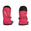 Pair of Magenta XTM Tiny II Infants Snow Mitts with black tips, back and palm view