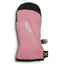 Rose Pink XTM Tiny II Infants Snow Mitt, back of hand with diagonal Velcro opening and black tip