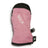 Rose Pink XTM Kids Tots II Snow Mitt, back of hand with black tip and angled Velcro opening