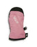 Rose Pink XTM Kids Tots II Snow Mitt, back of hand with black tip and angled Velcro opening