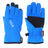 Pair of Bright Blue XTM Kids Tots II Snow Gloves, back and palm view with black palm patch and fingertips