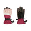 Pair of Berry XTM Kids Zoom Snow Gloves, pale pink and berry, back and black Rubbertec palm view
