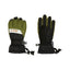 Pair of Sea Kelp XTM Kids Zoom Snow Gloves, olive green and black, back and palm view