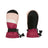 Pair of Berry XTM Kids Zoom Snow Mittens, pale pink and berry, back and black palm view