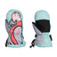 Pair of XTM Totally Wild snow mitts in Galah design, mint and grey with a pink galah