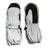 Pair of reflective Silver XTM Kids Tyke Snow Mitts, back and palm view with black palm and wrist strap