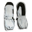 Pair of reflective Silver XTM Kids Tyke Snow Mitts, back and palm view with black palm and wrist strap