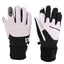 Pair of XTM Fable III snow gloves in White with black softshell cuff, back and palm view