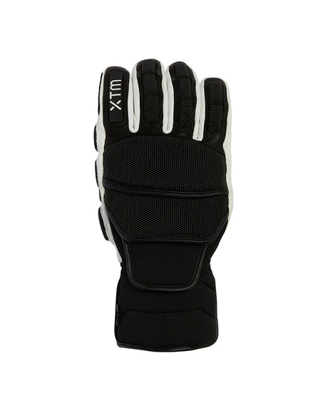 XTM Velocity World Cup black glove, back of hand with padded SUPERFABRIC panels and Velcro cuff