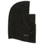 XTM Kids Kenny hood balaclava in Dark Grey microfleece, side view showing the lace toggle and woven label