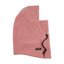 XTM Kids Kenny microfleece hood balaclava in Dusty Rose, side view with black adjustable lace and toggle