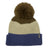 Kalamata XTM Kids Trifle beanie, olive pom pom with khaki waffle knit band and navy cuff