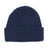Indigo XTM Kids Slushy Beanie in mid blue rib knit with double-walled cuff and black woven label