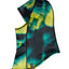 XTM Kids Blindside balaclava in Aurora Lime, a black, teal and yellow swirl print, side view