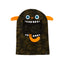 XTM Kids Gremlin II balaclava in Army Camo with orange horns, blue eyes and a toothy monster grin