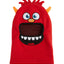XTM Kids Gremlin II balaclava in Red with orange horns, red fleece tufts and a big toothy monster mouth