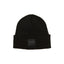 Black XTM Hangout eco beanie, rib knit with fold-up cuff and tonal square badge