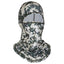 Stone Lichen XTM Blindside Balaclava on a head form, green and white camo print with open eye port