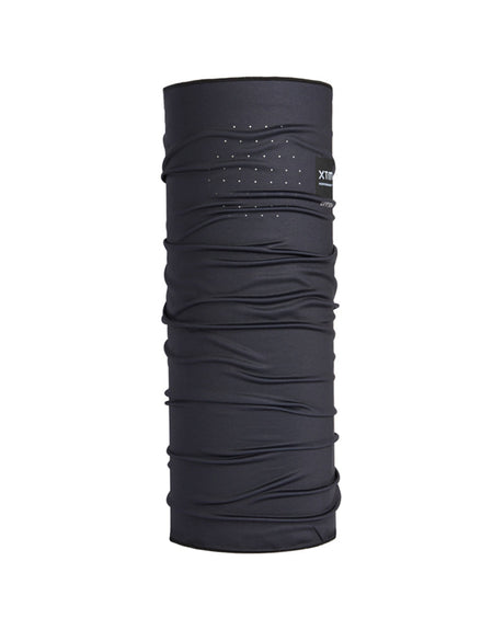 XTM Scenic UPF50+ neck gaiter in Pavement dark charcoal with a panel of small breathing holes