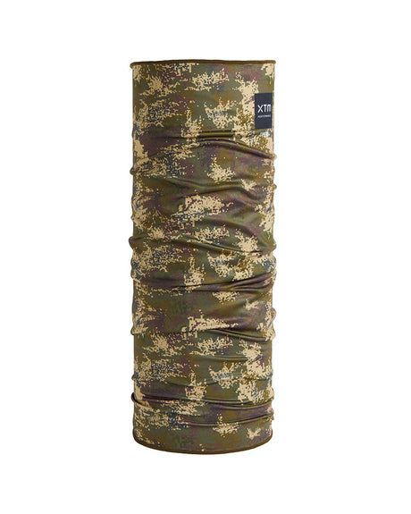 XTM Scenic neck gaiter in Pixel Camo, green, brown and tan digital camouflage print