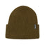 Kalamata XTM Avery beanie, olive brown rib knit with roll-up hem and woven label