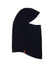 Navy XTM Nano II microfleece balaclava laid flat in side profile with tan woven label at the hem