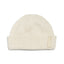 Cream XTM Casey wool-blend beanie, rib knit with folded cuff and embroidered badge