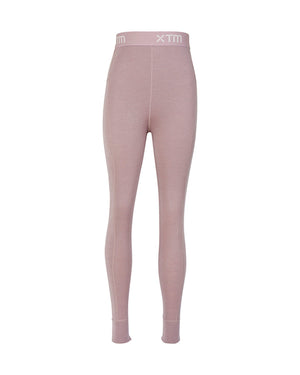 XTM Kids Alpine230 Merino Thermal Pants in Fog, flat product shot with the jacquard waistband