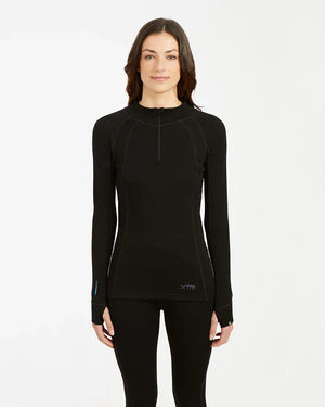 XTM Performance Women's Thermal Top Ladies Merino 230 Wool Zip Neck Long Sleeve Thermal Top