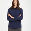 Navy XTM Cumberland hike shirt worn with arms folded, front view