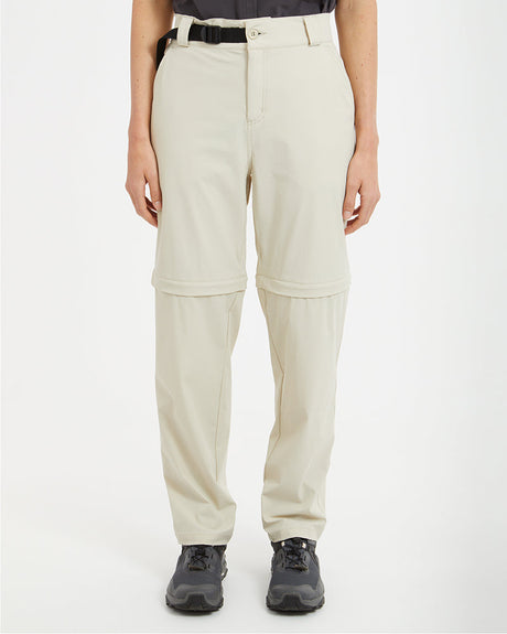 XTM Wye River zip-off hiking pants in Sand stone beige, front view with zip seam above the knee