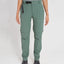 XTM Wye River women's zip-off hiking pants in Spruce Green with black belt, front view