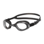 Orca Killa 180º swimming goggles with clear lenses and black frame, angled front view