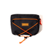 Restrap Food Pouch Small in Black/Orange, front view with orange cross-laced cord and Restrap patch