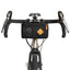 Black Restrap Canister Bag on drop bars, front view, orange diamond logo and orange zip pull