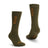 Pair of XTM Kids Heater thick Merino socks in Kalamata olive green with orange lettering