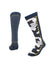 Pair of XTM Trooper socks in Ocean, navy blue with grey camo and yellow piping