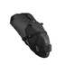 Topeak Backloader X seat bag in black, angled view with compression straps fastened