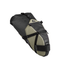Topeak Backloader X seat bag in green and black, angled view with compression straps fastened