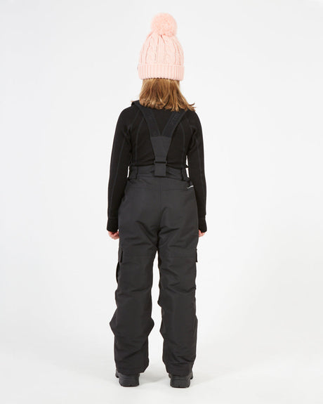 XTM Kids Pluto II Snow Pant in Black, back view on a child showing the braces