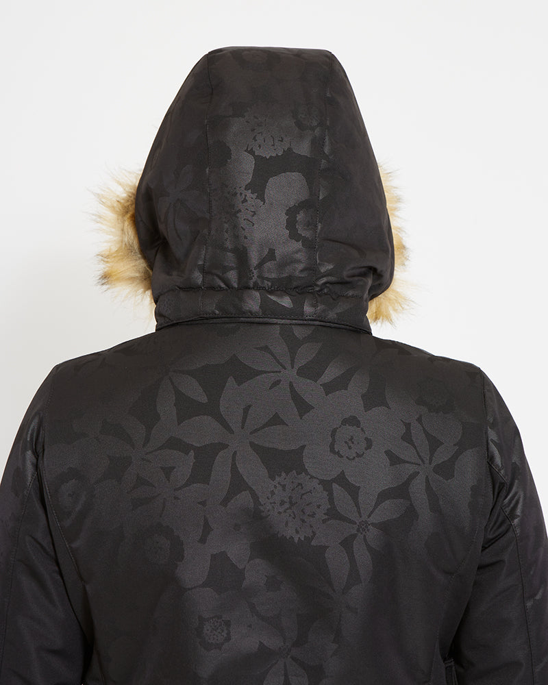 XTM Womens Thea Snow Jacket - Black Botanica